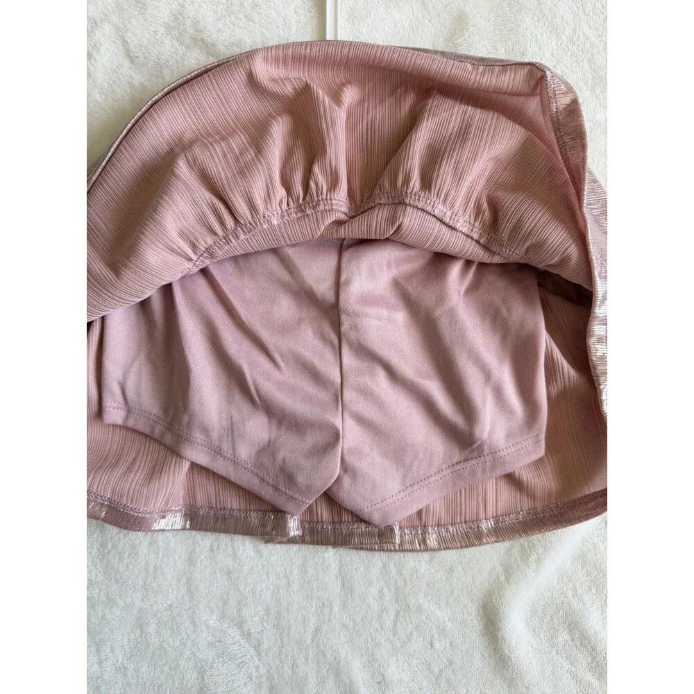Juicy Couture Girls 24M 2-Piece Metallic Pink Skirt Set Top & Skirt
